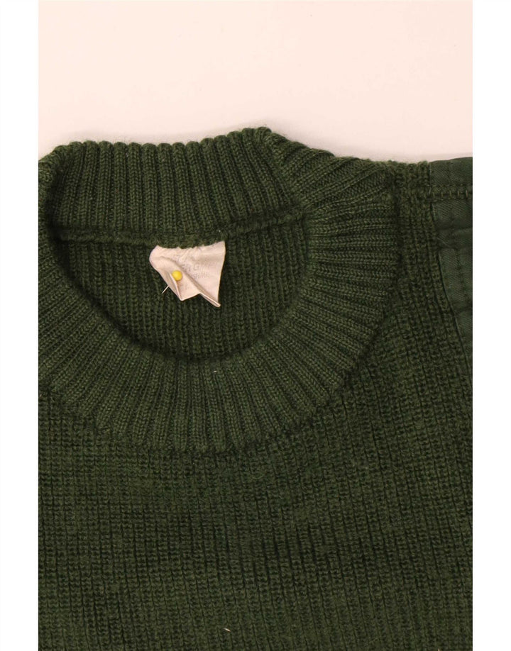 Vintage Mens Graphic Crew Neck Jumper Sweater IT 50 Medium Green