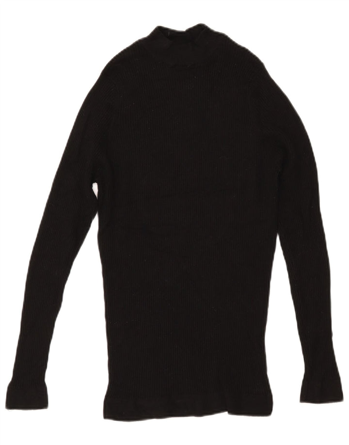 ZARA Womens Turtle Neck Jumper Sweater UK 8 Small Black Viscose