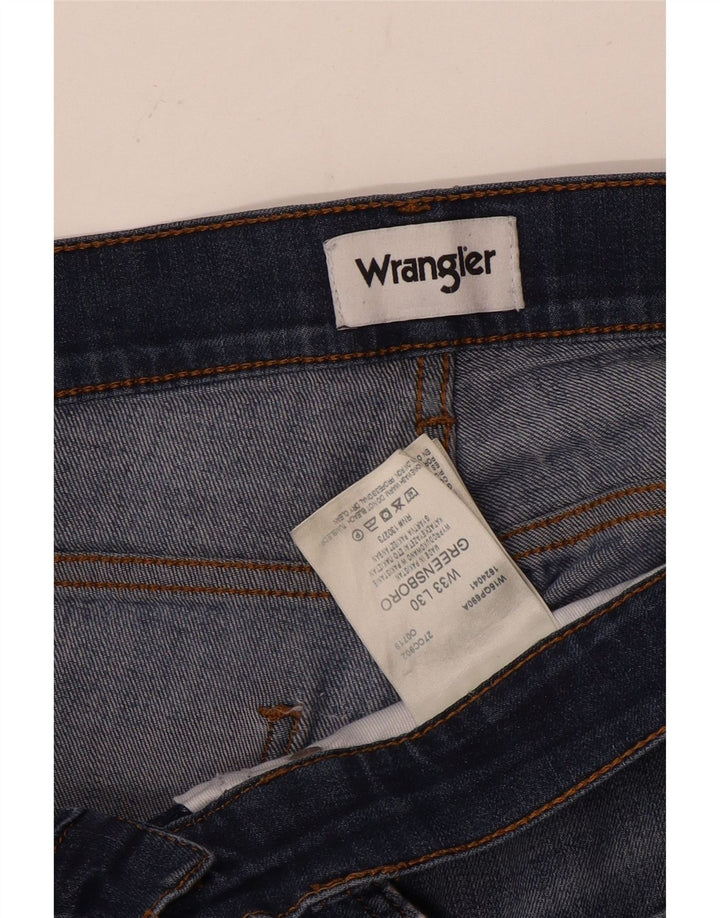 Wrangler Mens Greensboro Slim Jeans W33 L30 Navy Blue Polyester