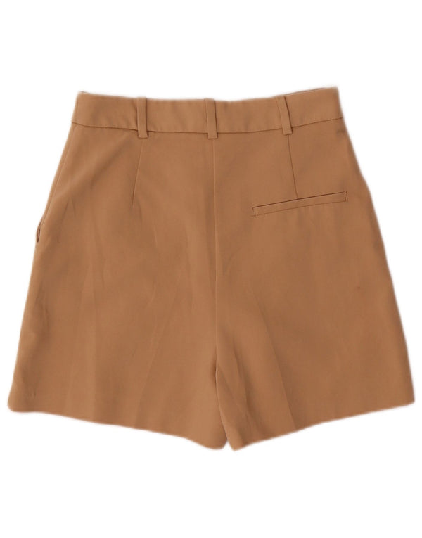 Zara Womens High Waist Chino Shorts Small W26 Beige Cotton