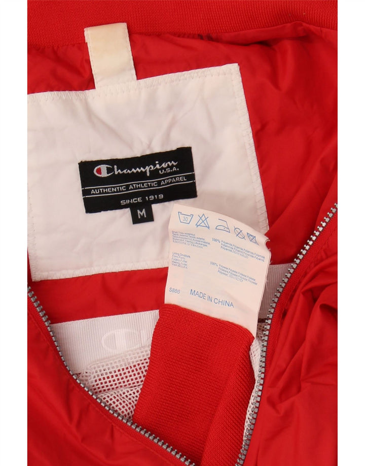 Champion Womens Sleeveless Tracksuit Top Jacket UK 14 Medium Red Polyamide
