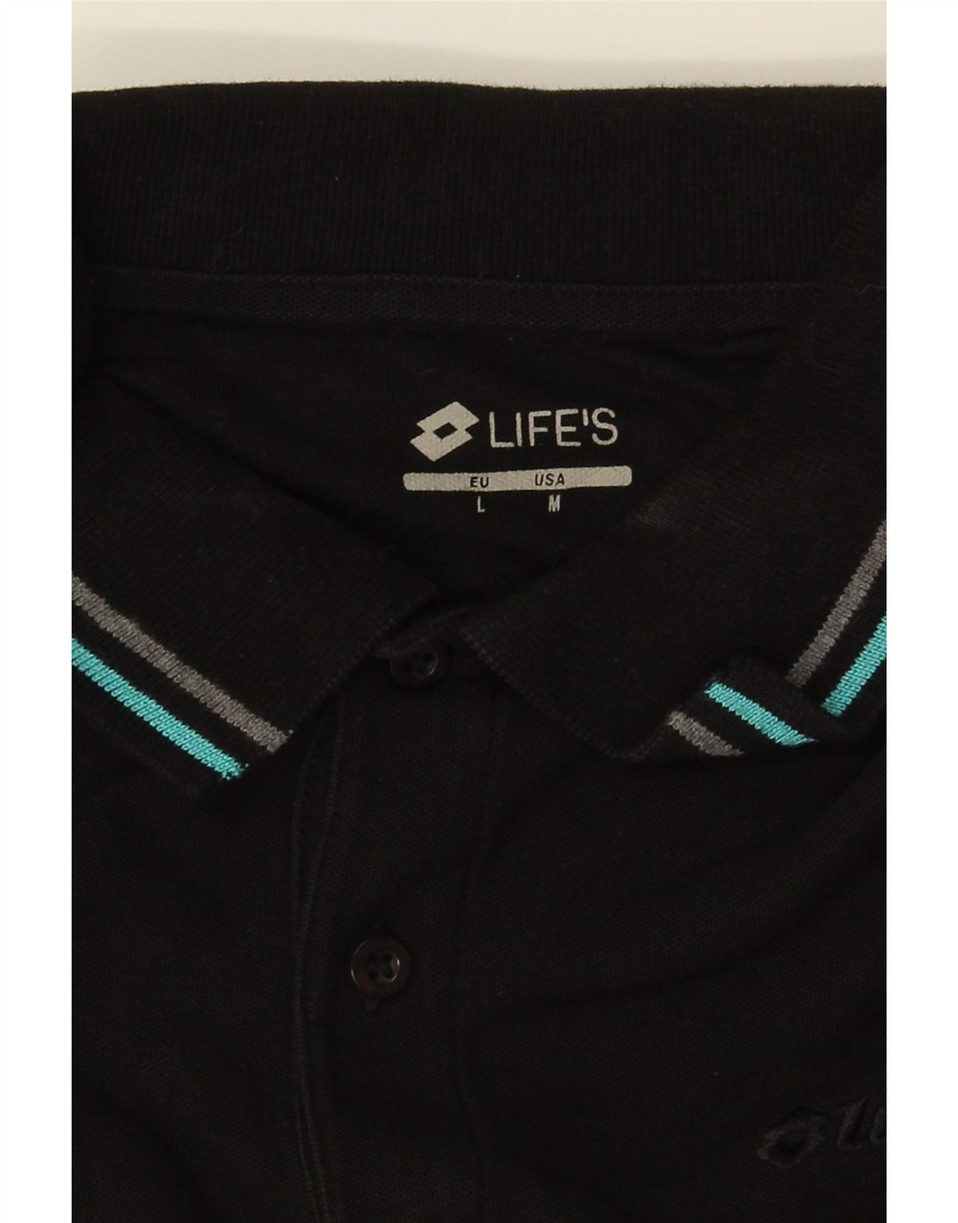 Lotto Mens Life's Polo Shirt Medium Black