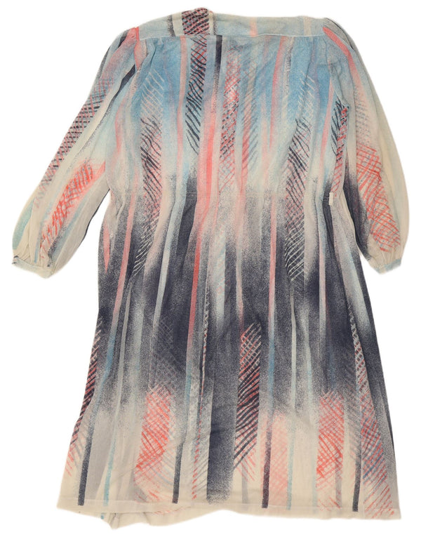 Vintage γυναικείο μακρυμάνικο Maxi φόρεμα IT 48 XL πολύχρωμο ριγέ