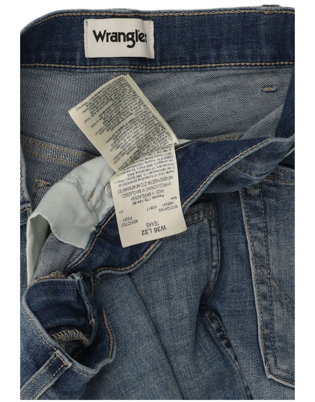 Wrangler Mens Texas Straight Jeans W36 L30 Blue Cotton