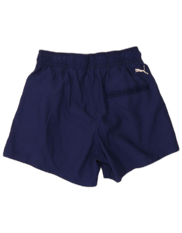Puma Mens Graphic Sport Shorts Small Navy Blue Polyester
