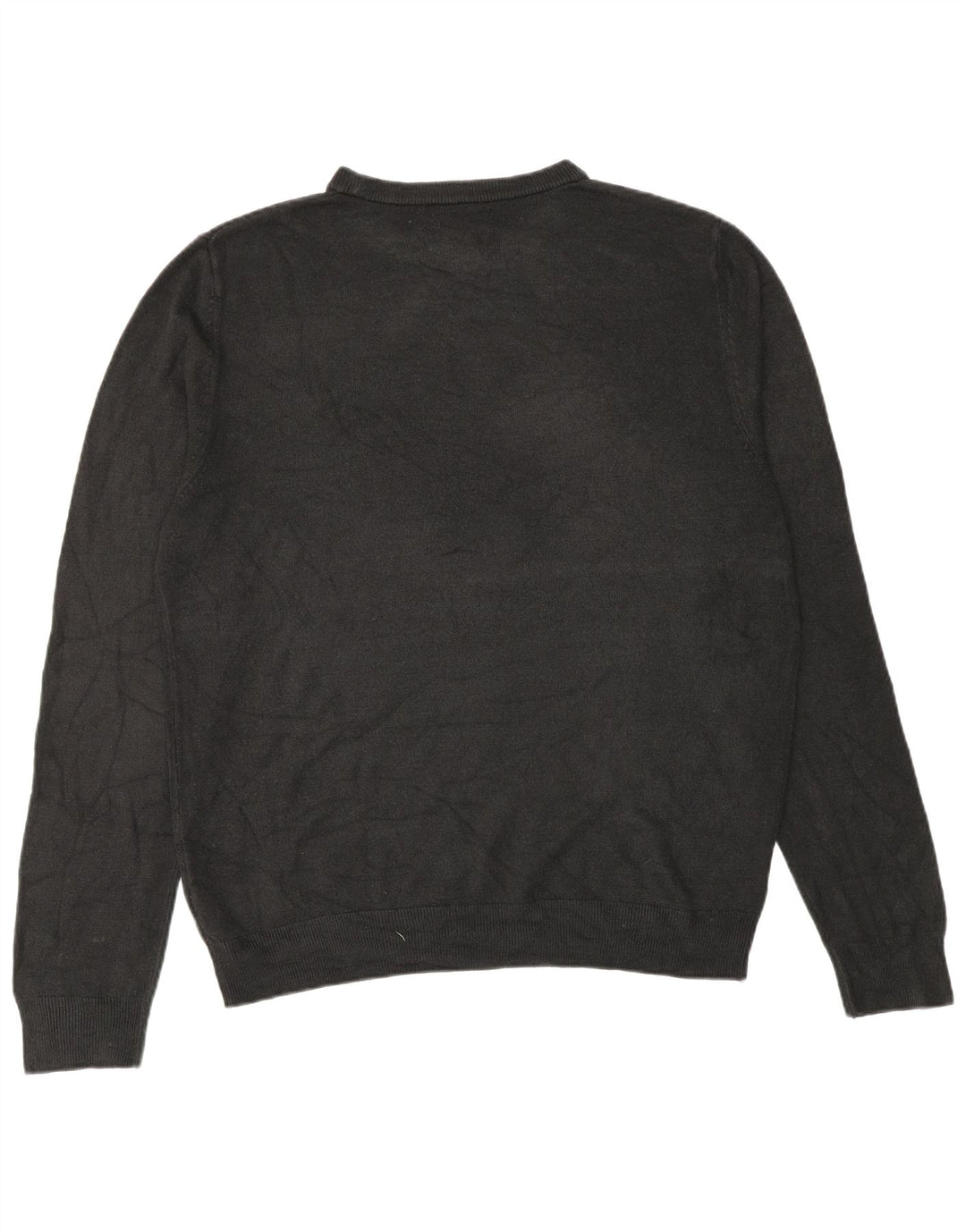 Marks & Spencer Mens Crew Neck Jumper Sweater Large Black Acrylic