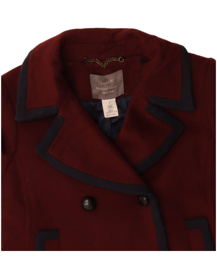 J. Crew Womens Oversized Pea Coat US 2 XS Maroon Wool