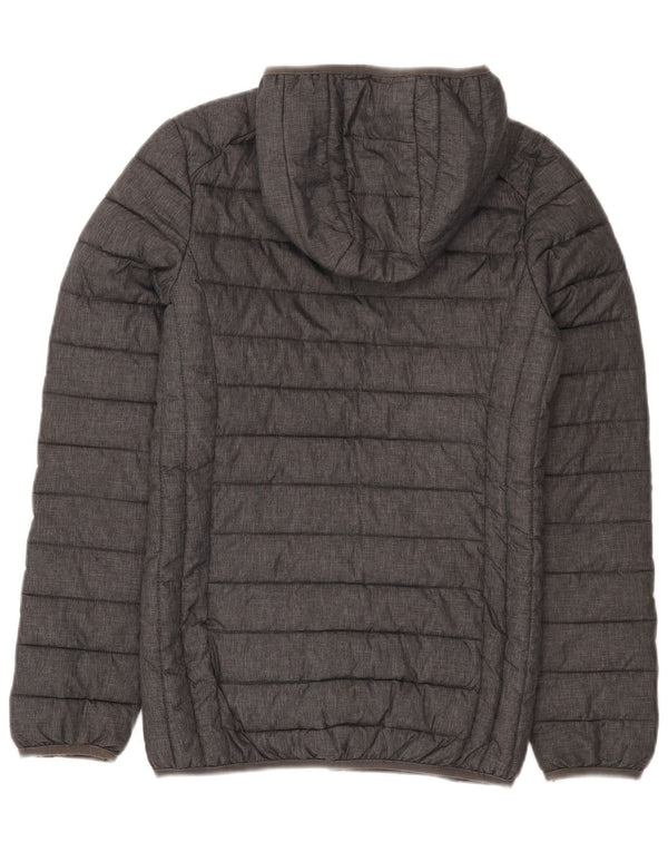 Ellesse Womens Hooded Wattierte Jacke UK 6 XS Graues Nylon