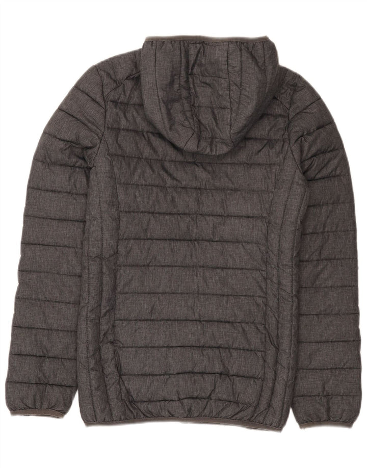 Ellesse Womens Hooded Padded Jacket UK 6 XS Grey Nylon