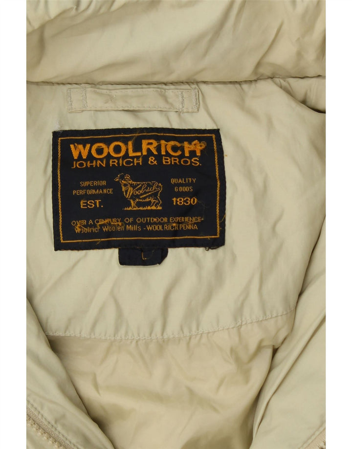 WOOLRICH Womens Hooded Padded Coat UK 16 Large Beige Vintage Woolrich and Second-Hand Woolrich from Messina Hembry 