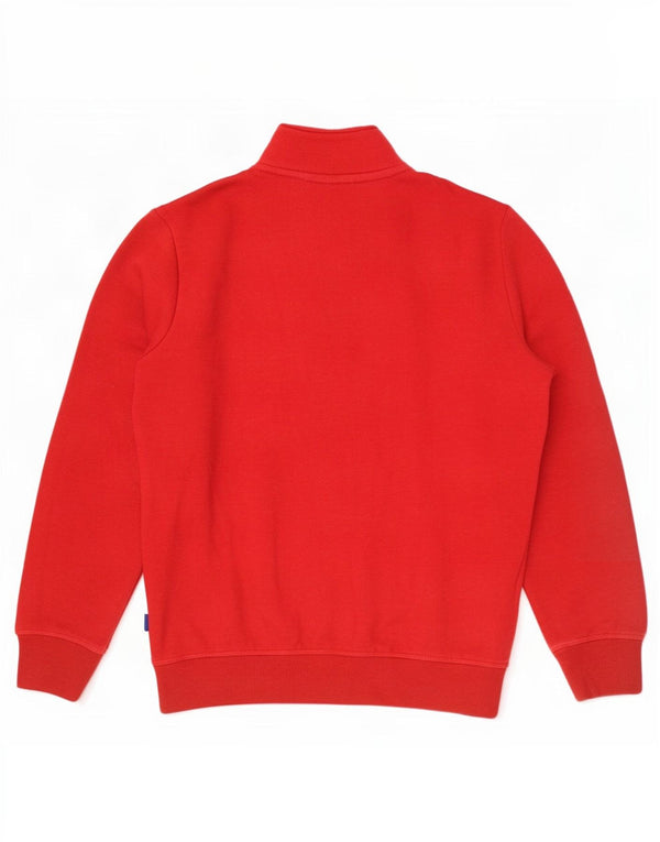 Superdry Mens Zip Neck Sweatshirt Jumper Medium Red Cotton