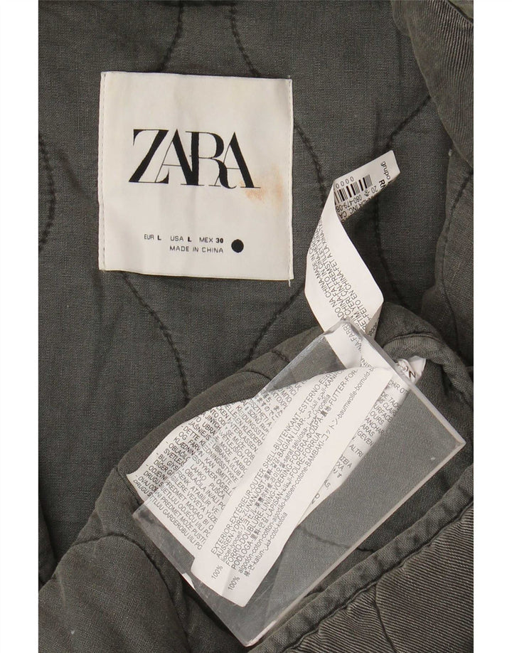 Zara Mujer Chaqueta Acolchada Extragrande UK 46 Large Grey Lyocell