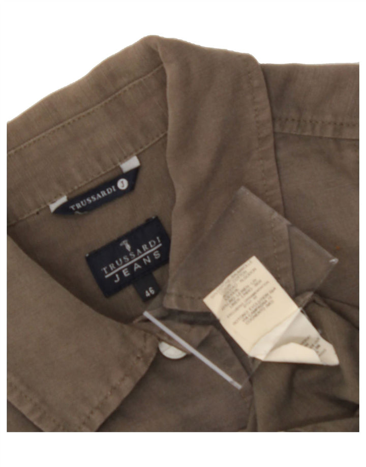 TRUSSARDI JEANS Womens Bomber Jacket IT 46 Large Brown Cotton Vintage Trussardi Jeans and Second-Hand Trussardi Jeans from Messina Hembry 
