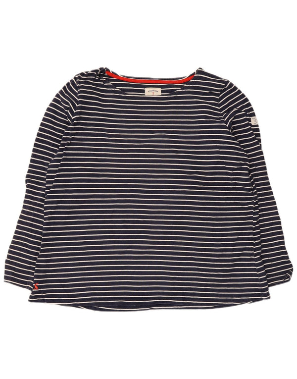 Joules Top da donna a maniche lunghe UK 18 XL Cotone a righe blu navy