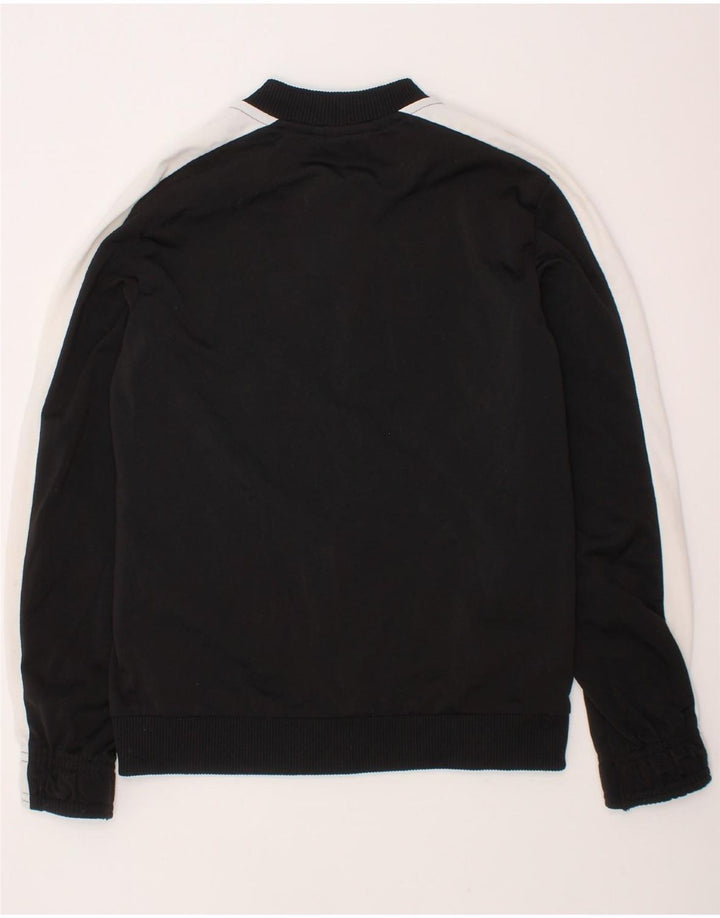 PUMA Boys Graphic Tracksuit Top Jacket 9-10 Years Black Colourblock
