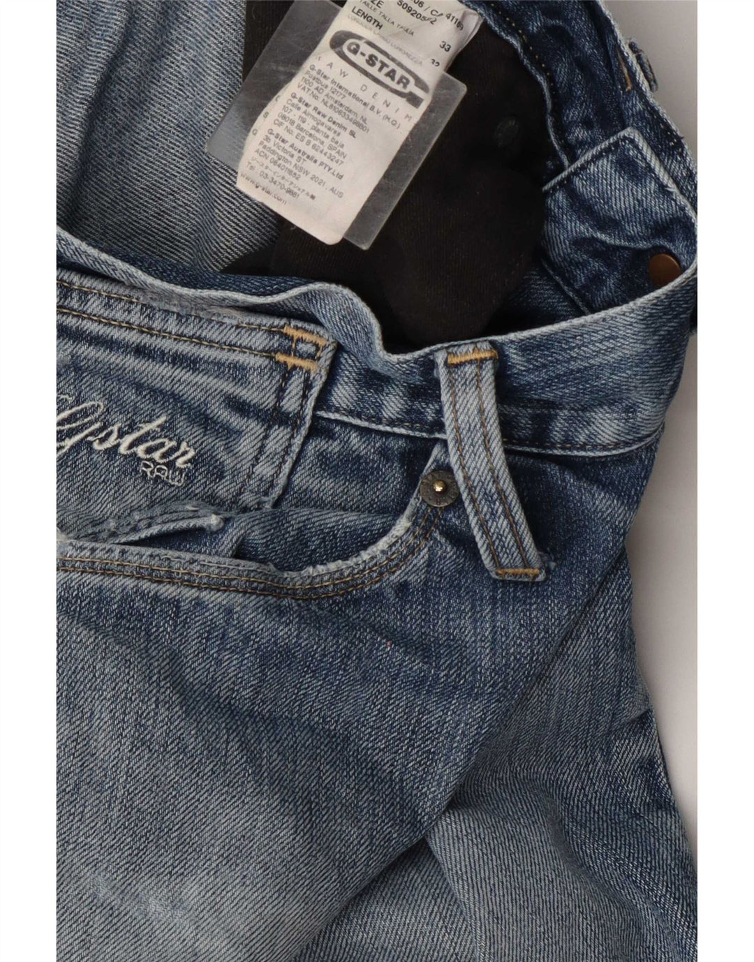 G-Star Straight Jeans til mænd W33 L32 Blå Bomuld