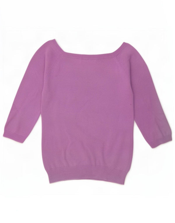 Zara Womens Crop 3/4-ærmet bådhalstrøje DK 10 Lille lilla