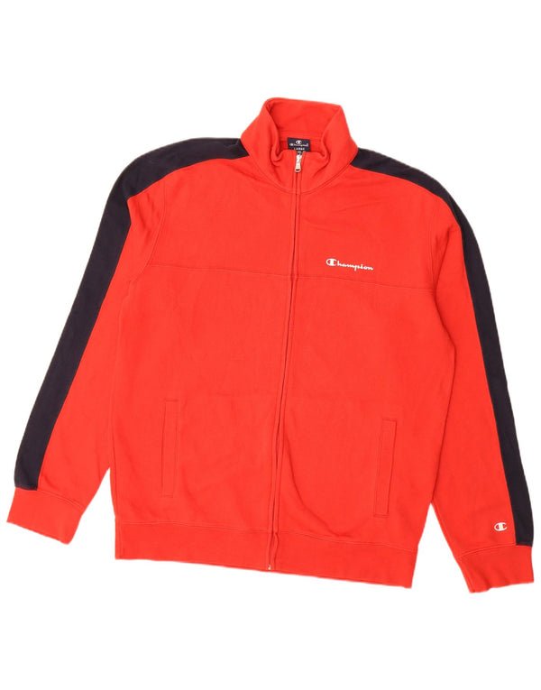 Champion Veste de survêtement pour homme Large Rouge Colorblock Polyester