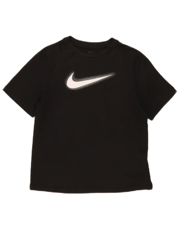 Nike piger Dri Fit grafisk t-shirt top 12-13 år stor sort polyester
