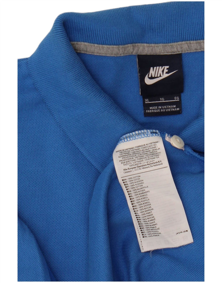 Nike herre poloshirt XL blå bomuld
