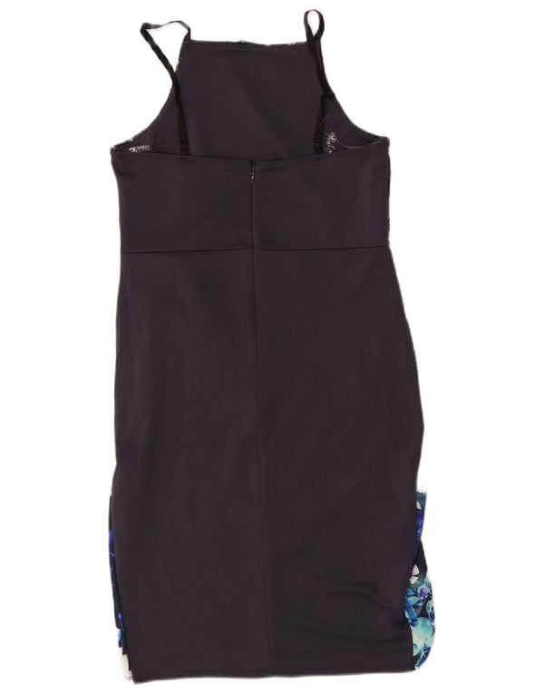 Lipsy Γυναικείο Bodycon Φόρεμα UK 14 Large Navy Blue Floral Polyester