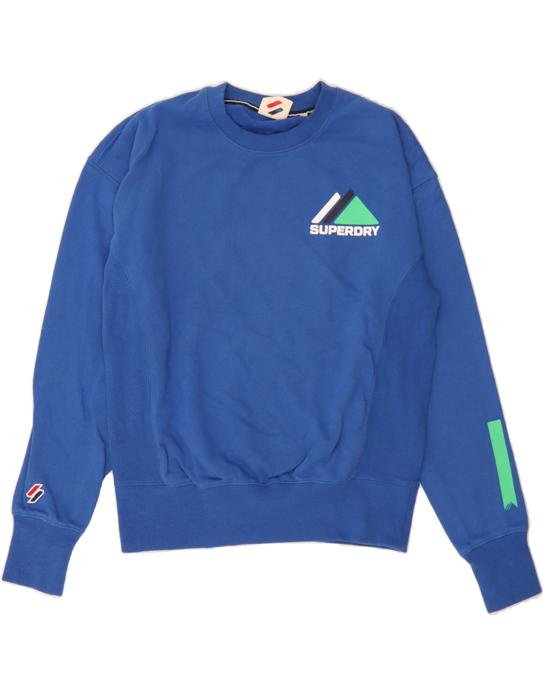 SUPERDRY Womens Graphic Sweatshirt Jumper UK 12 Medium  Blue Cotton Vintage Superdry and Second-Hand Superdry from Messina Hembry 