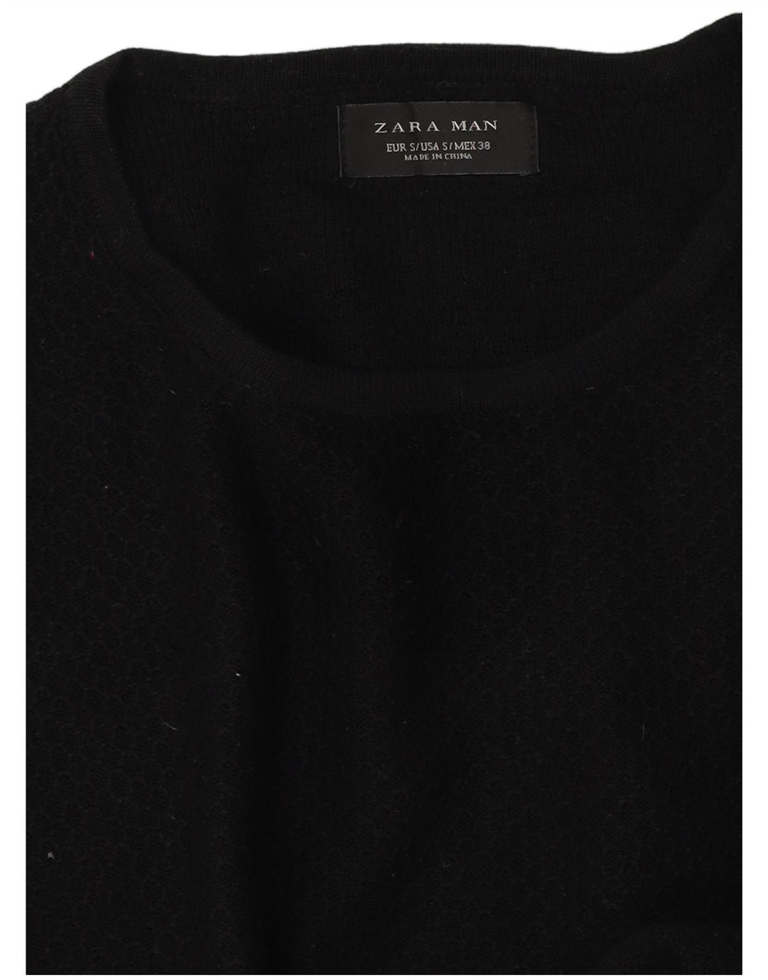 Zara Mens Crew Neck Jumper Sweater Small Black
