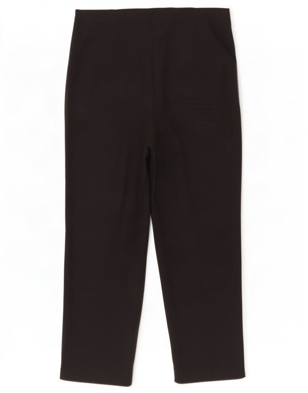 Marks & Spencer Womens Cropped Trousers UK 12 Medium W32 L23 Black Cotton
