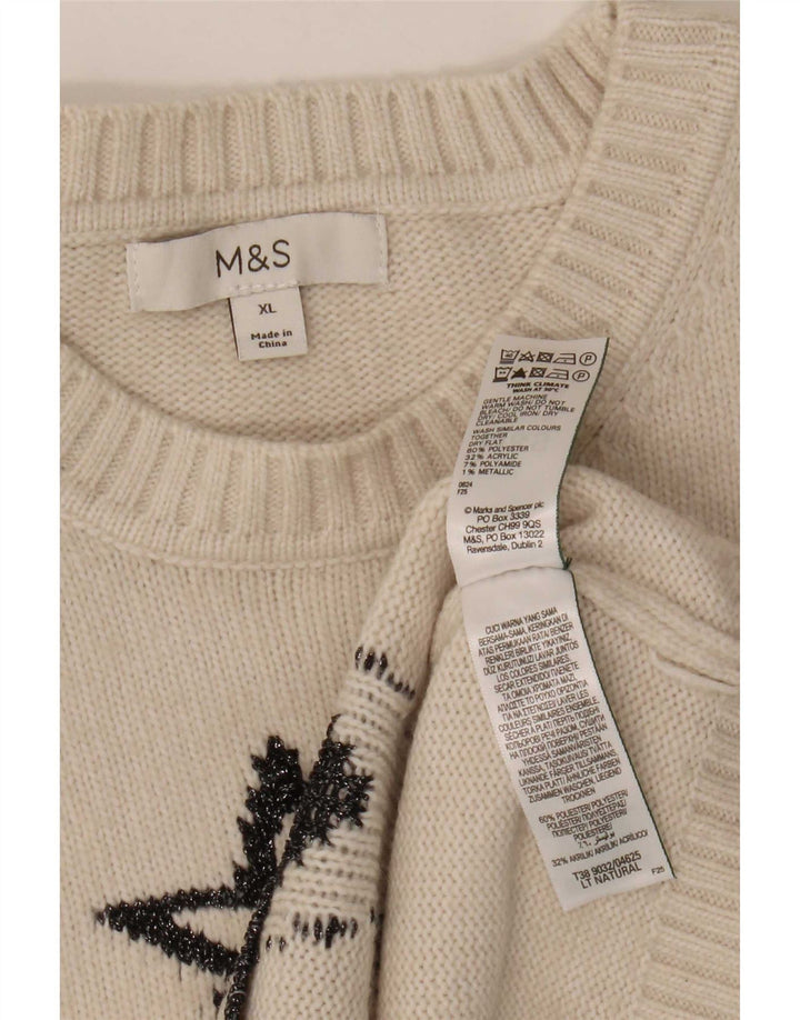 Marks & Spencer Dame abstrakt mønster sweater med rund hals, UK 18 XL B