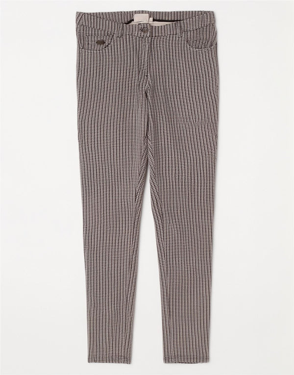 Ellesse Womens Slim Casual Trousers Medium W30 L28 Grey Houndstooth Viscose