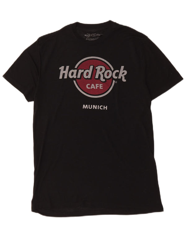 Hard Rock Cafe Mens Munich Graphic Camiseta Top Mediano Negro