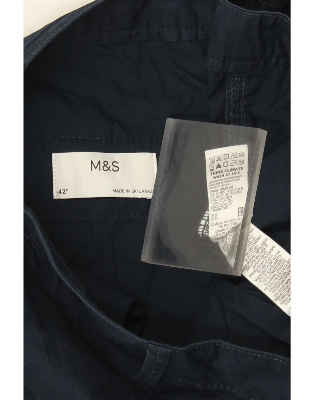 Pantaloncini cargo da uomo Marks & Spencer W42 2XL cotone blu navy