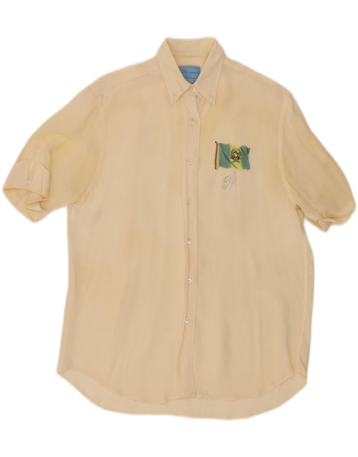 BLUMARINE Womens Short Sleeve Shirt IT 42 Medium Off White Vintage Blumarine and Second-Hand Blumarine from Messina Hembry 