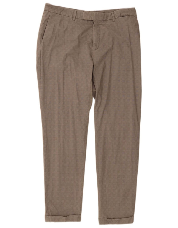 Massimo Dutti Pantalón de traje cónico para hombre EU 42 Large W32 L29 Grey Check