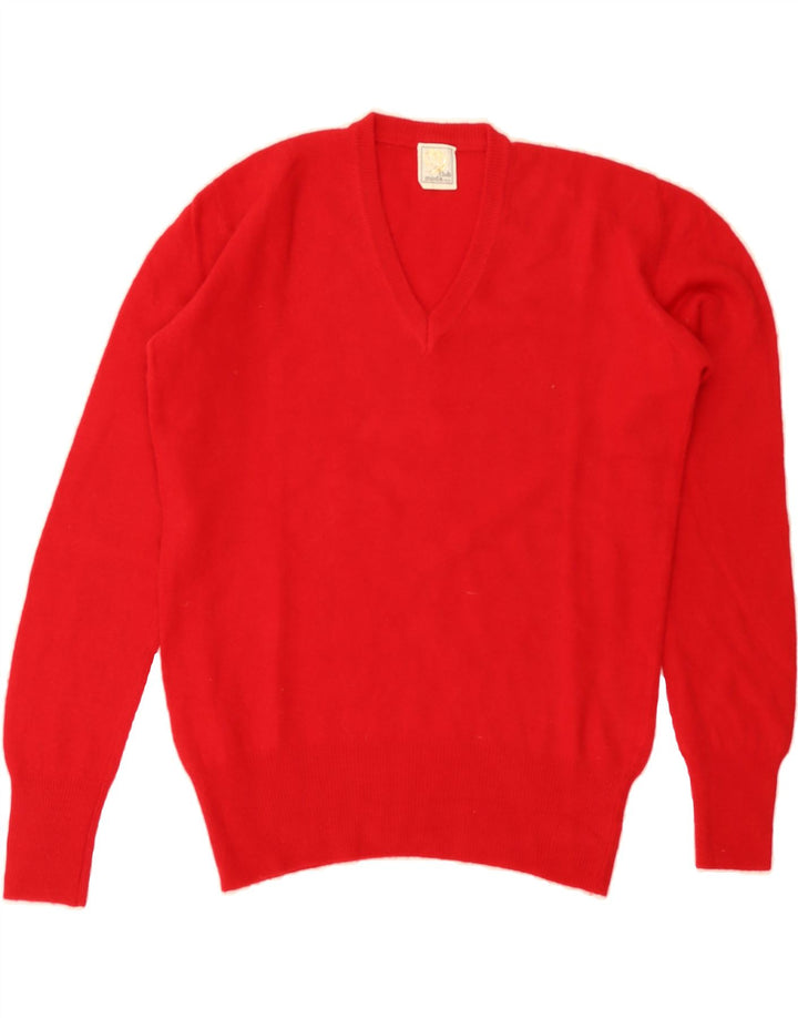 VINTAGE Womens V-Neck Jumper Sweater IT 46 Large Red Vintage Vintage and Second-Hand Vintage from Messina Hembry 
