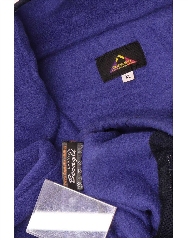 Aesse Mens Zip Neck Fleece Jumper XL Blue Polyester