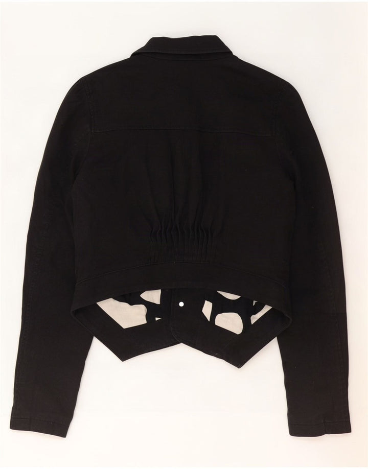 Armani Exchange Womens 3 Button Bolero Jacket UK 14 Large Black Cotton