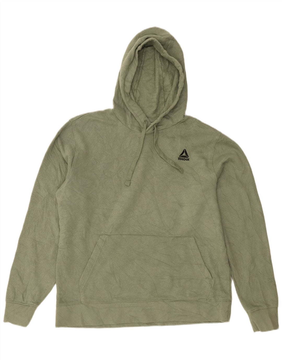 Felpa con cappuccio da uomo Reebok in cotone verde medio