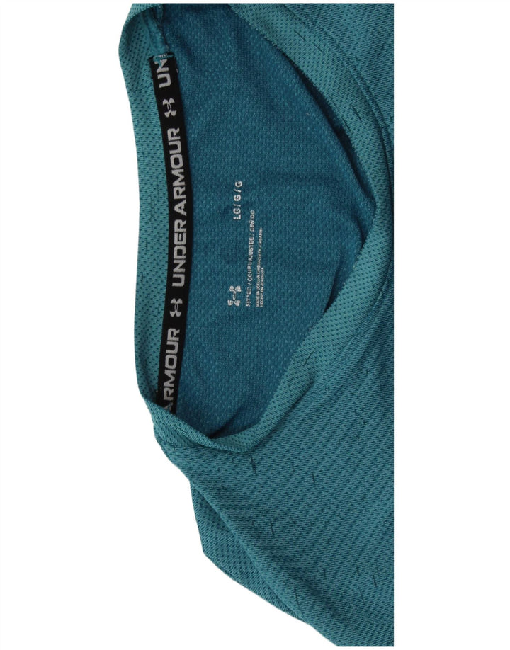 UNDER ARMOUR Mens T-Shirt Top Large Blue Flecked