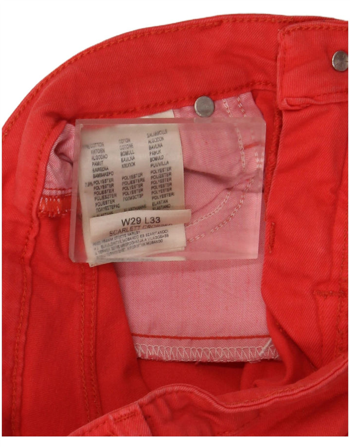 LEE Womens Scarlett Slim Jeans W29 L33 Red Cotton