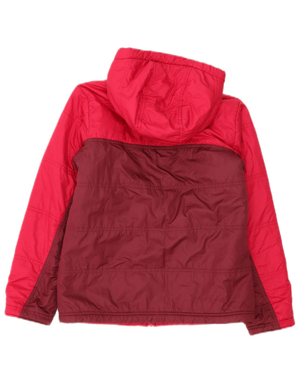 Patagonia Girls Hooded Padded Jacket 11-12 Years Large Red Colourblock