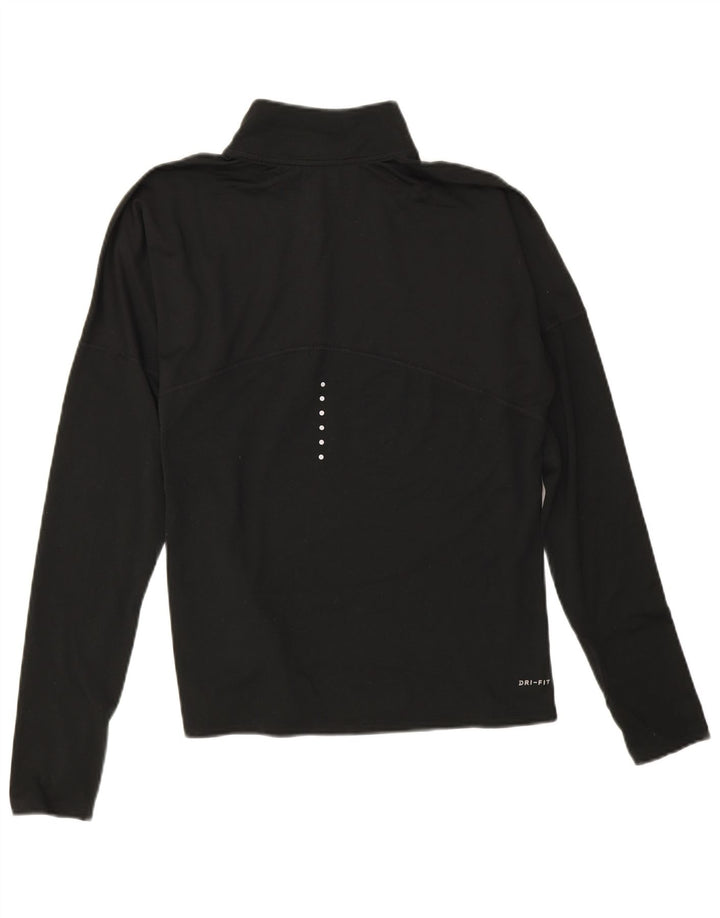 Nike Womens Dri Fit Zip Neck Pullover Tracksuit Top UK 14 Medium Black