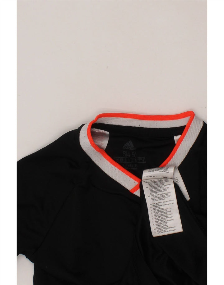ADIDAS Boys Climalite T-Shirt Top 4-5 år Lille sort polyester