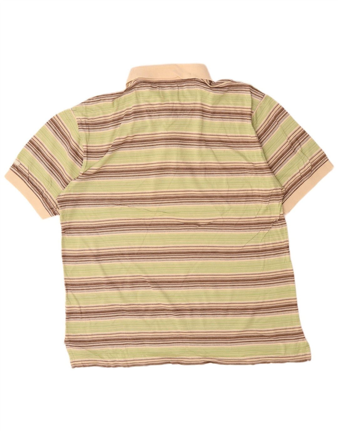 IZOD Mens Polo Shirt Large Grey Striped Cotton