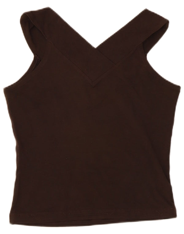 Calvin Klein Jeans Débardeur graphique pour femme UK 10 Small Marron