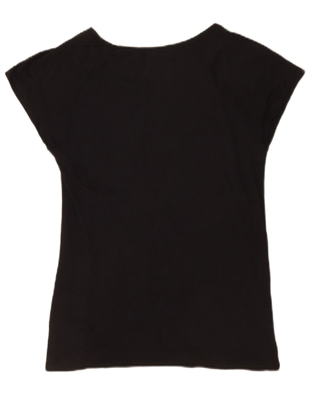 Zara Womens Graphic T-Shirt Top UK 12 Medium Black Cotton