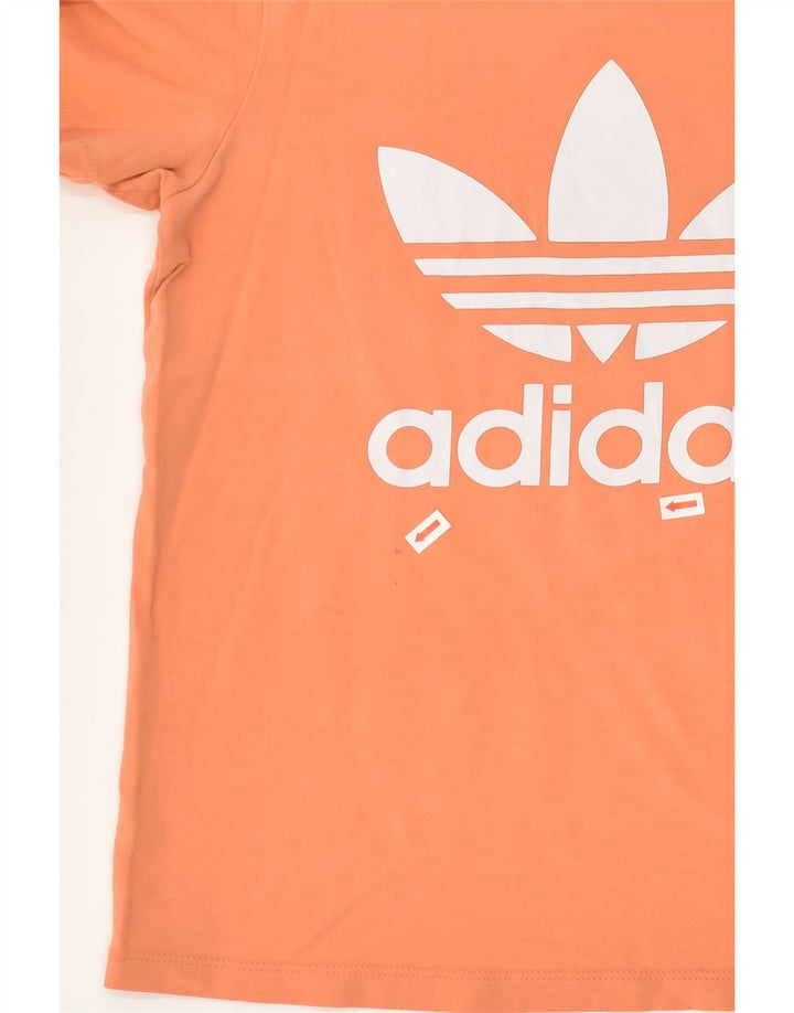 ADIDAS Womens Graphic T-Shirt Top UK 10 Small  Orange | Vintage Adidas | Thrift | Second-Hand Adidas | Used Clothing | Messina Hembry 