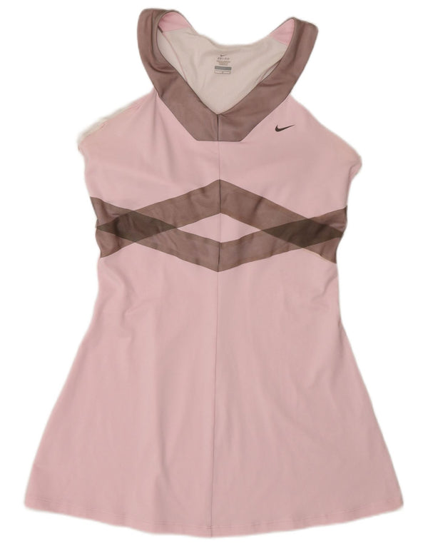 Nike Robe de tennis sans manches Dri Fit pour femme UK 14 Large Rose Colorblock