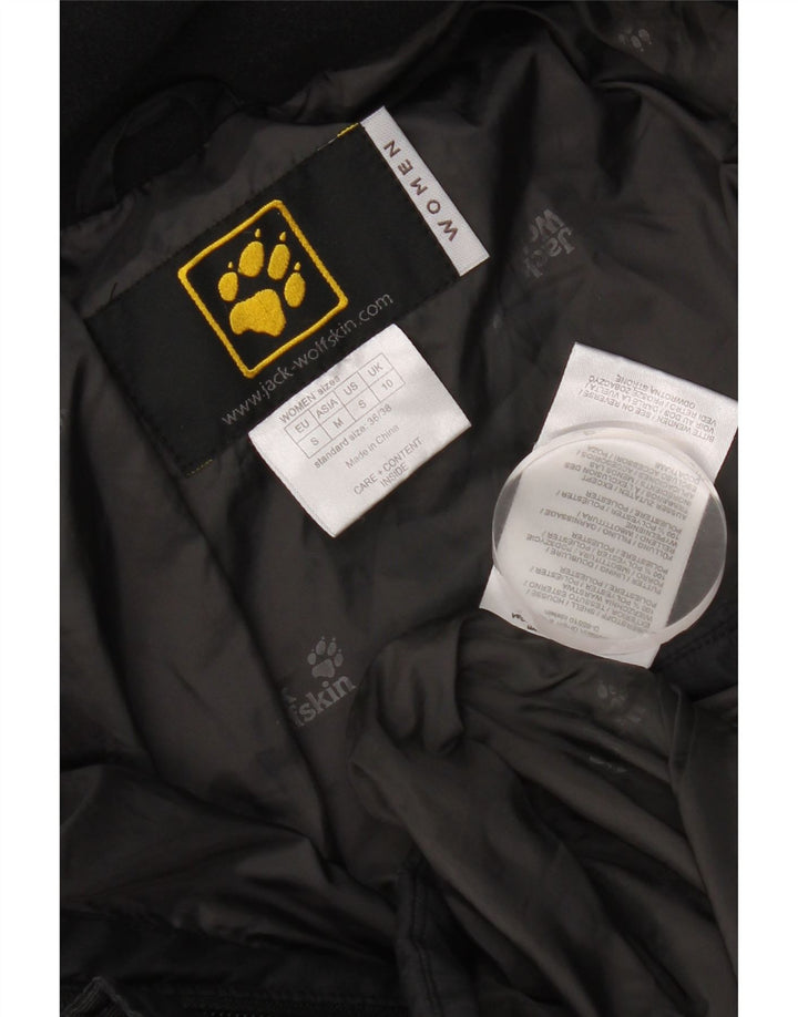 Jack Wolfskin Womens Hooded Padded Coat UK 10 Small Black Polyester