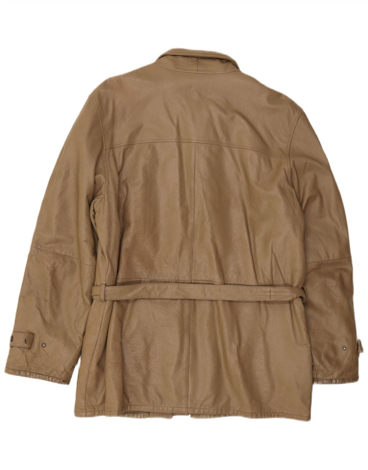 Vintage Mens Leather Jacket IT 50 Large Brown